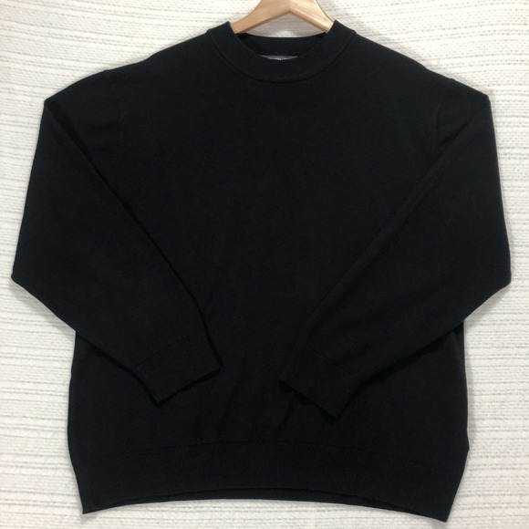 Eddie Bauer Pima Cotton Sweater Crew Neck Long Sleeve Black XL‎ - Picture 2 of 7